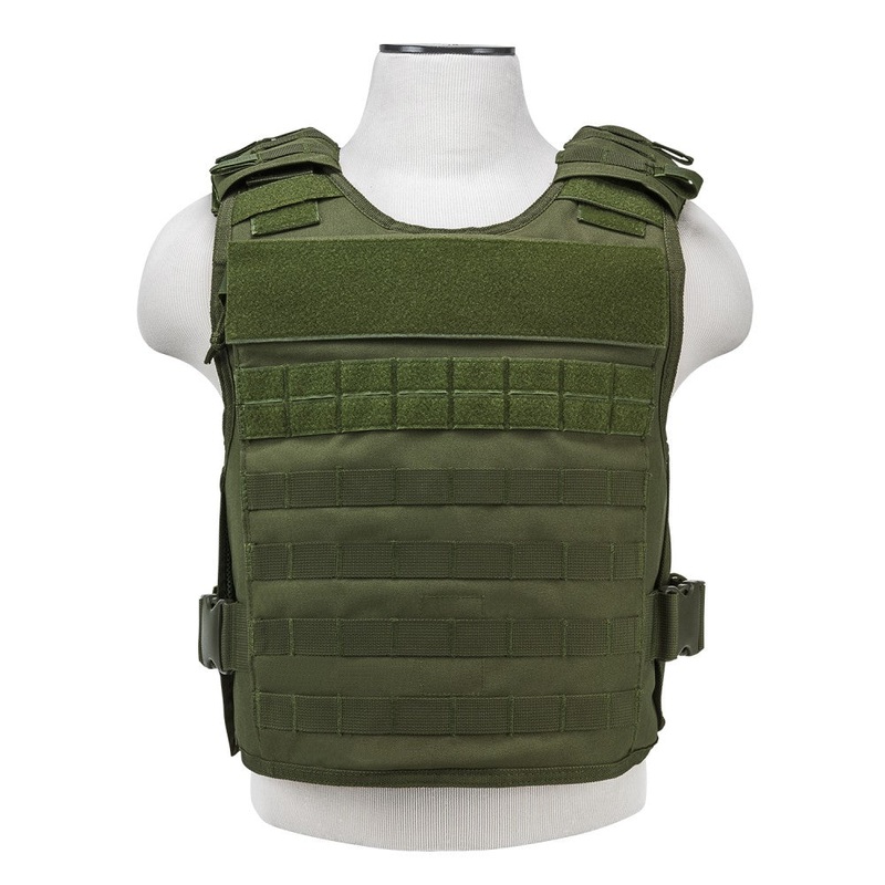 VISM by NcSTAR CVPCVEP2984G PLATE CARRIER WITH EXTERNAL HARD PLATE POCKETS [MED-2XL] – GREEN
