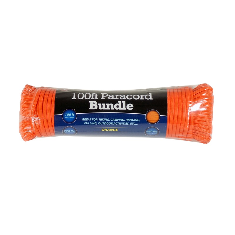SE PC106OR55 100-ft. Paracord Bundle with 7 Strands, Orange