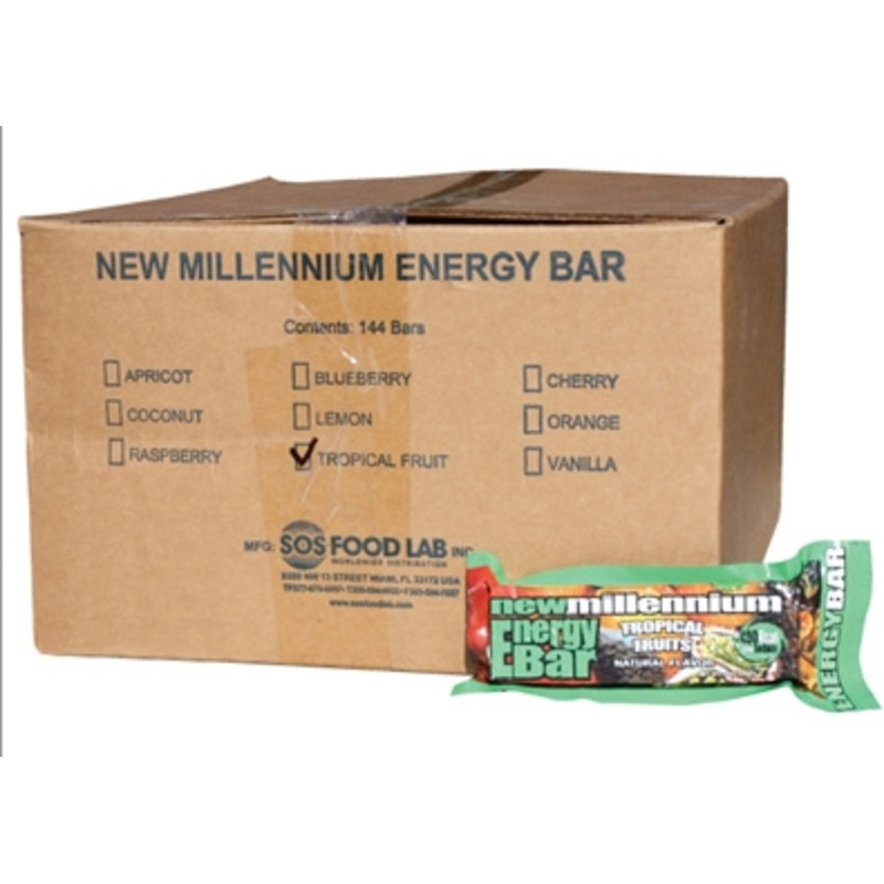 SOS Food Labs SOS-TROPICAL-144 Millennium Bars 400-Calorie Tropical Case