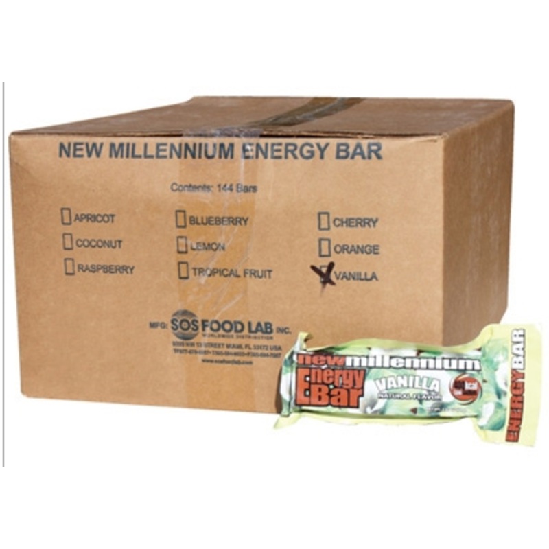 SOS Food Labs SOS-VANILLA-144 Millennium Bars 400-Calorie Vanilla Case