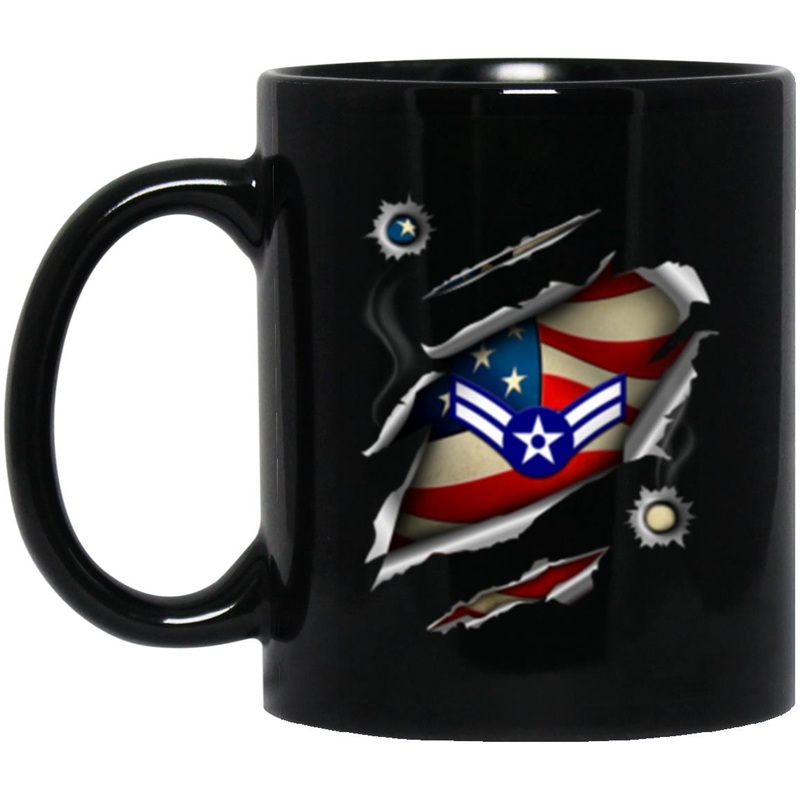 US Air Force E-3 Airman First Class A1C E3 Ranks Enlisted Airman AF Rank 11oz – 15oz Black Mug