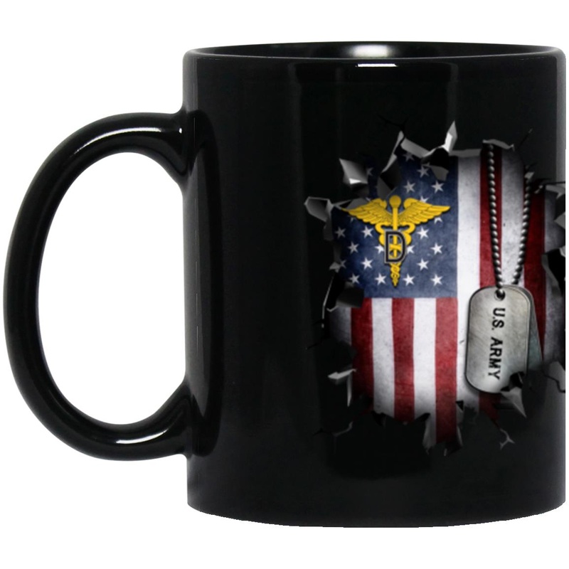 US Army Dental Corps 3D Break Effect 11oz – 15oz Black Mug