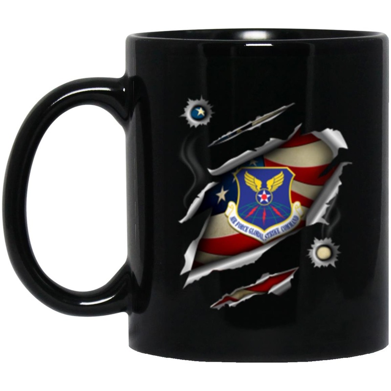 US Air Force Air Force Global Strike Command 3D Bullet Holes Effect 11oz – 15oz Black Mug