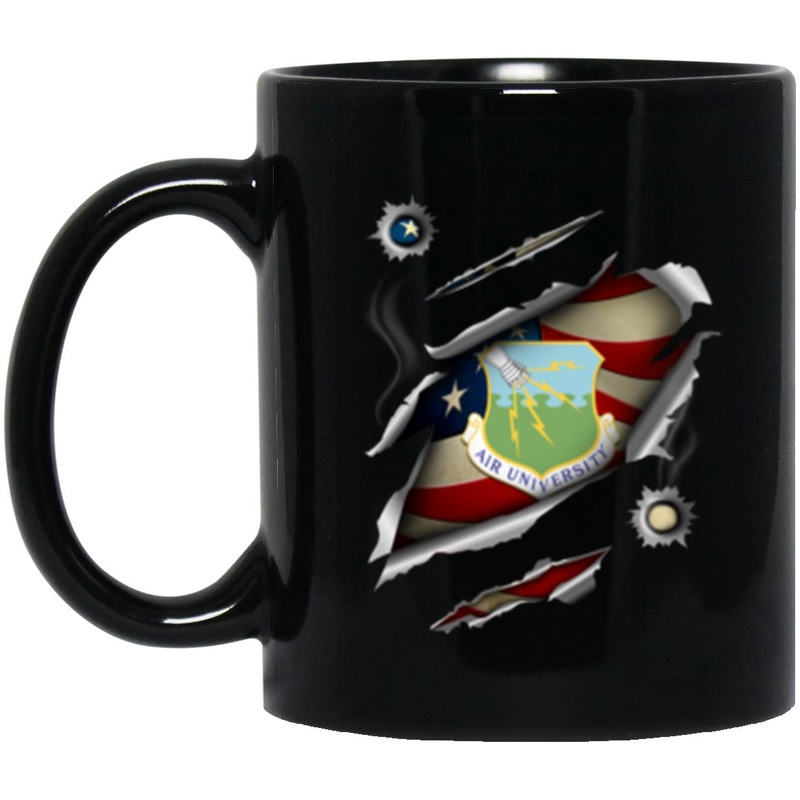 US Air Force Air University 3D Bullet Holes Effect 11oz – 15oz Black Mug