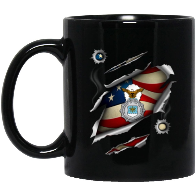 US Air Force Security Police 3D Bullet Holes Effect 11oz – 15oz Black Mug