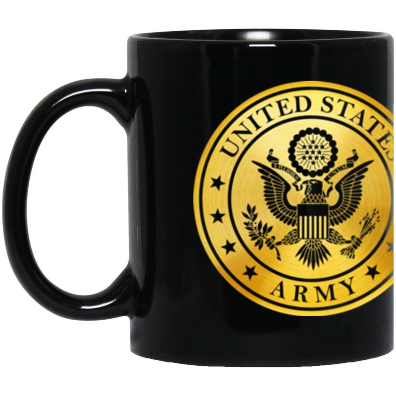 US Army Aviation Metallic Gold Effect 11oz – 15oz Black Mug