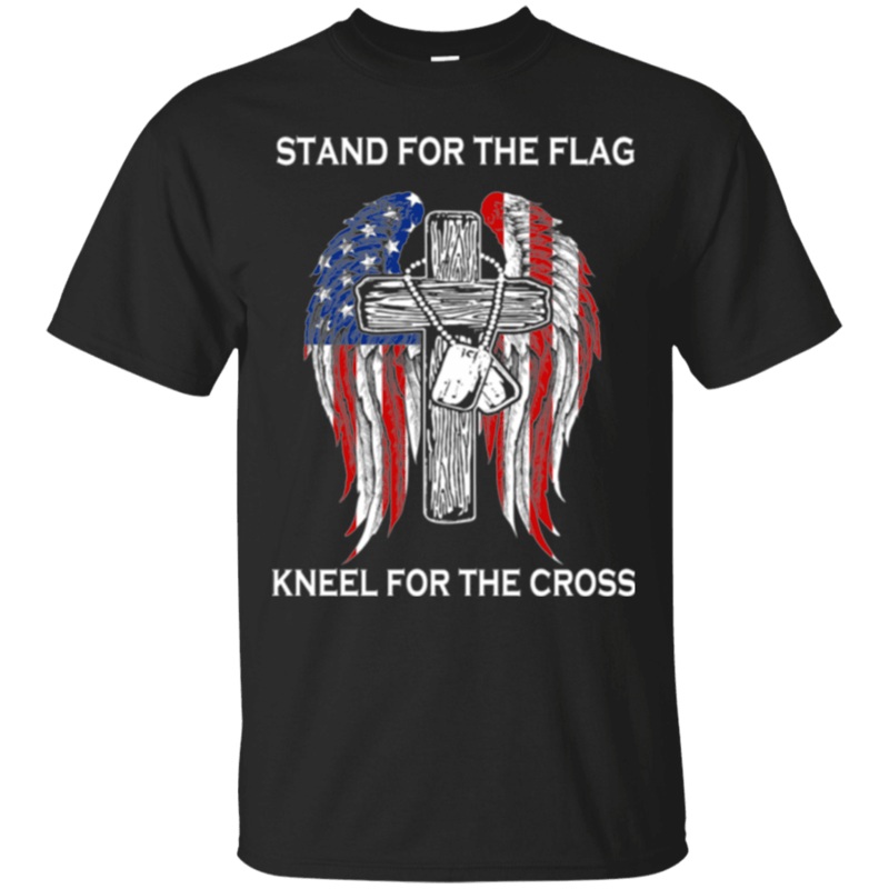 Military T-Shirt Stand For The Flag Kneel For The Cross IJRL6346090933