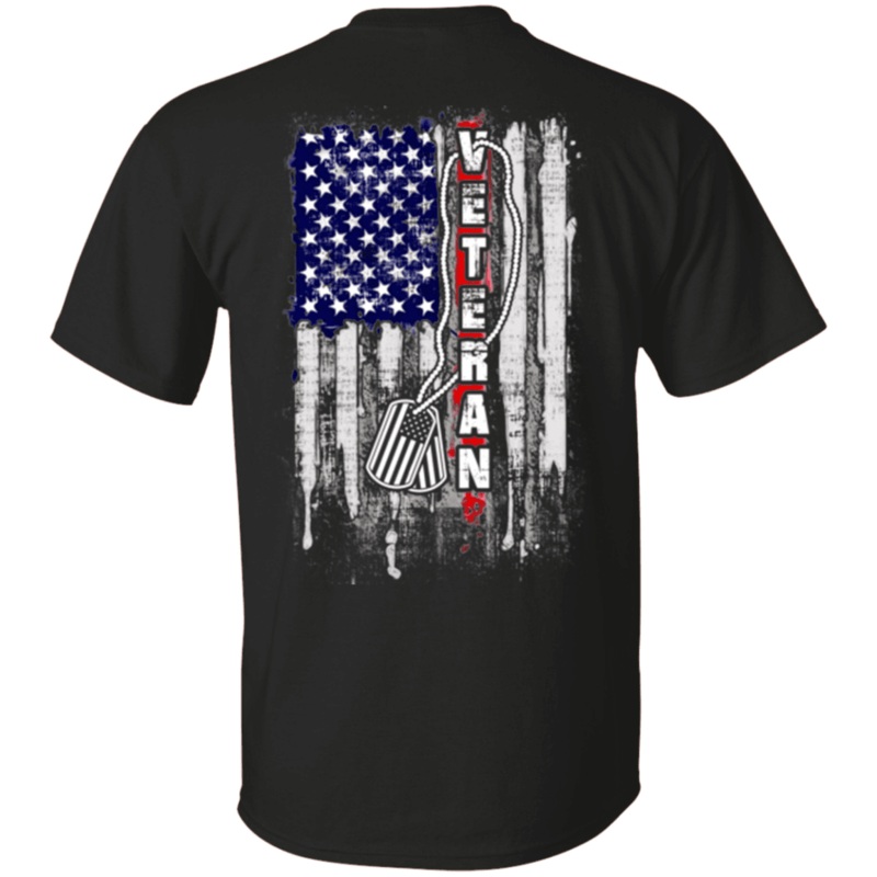 Military T-Shirt Veteran America Flag