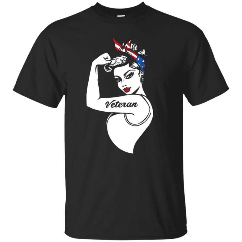 Military T-Shirt Veteran Girl We Can Do It Women Front