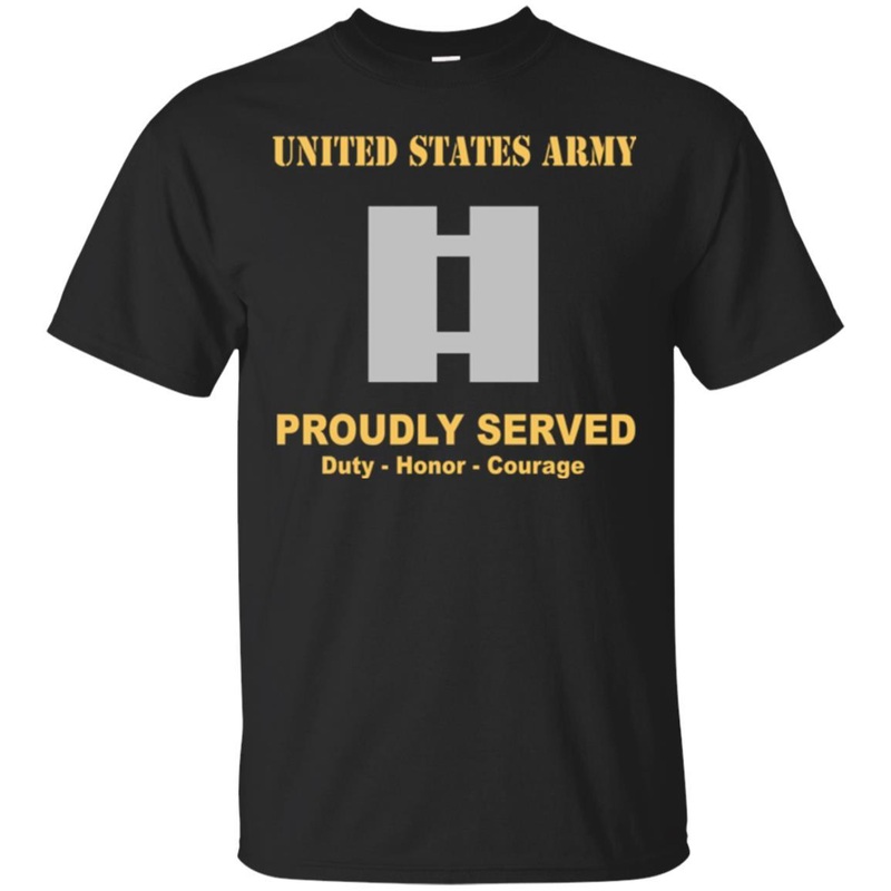 US Army O-3 Captain O3 CPT Commissioned Officer Ranks Men Front Shirt US Army Rank