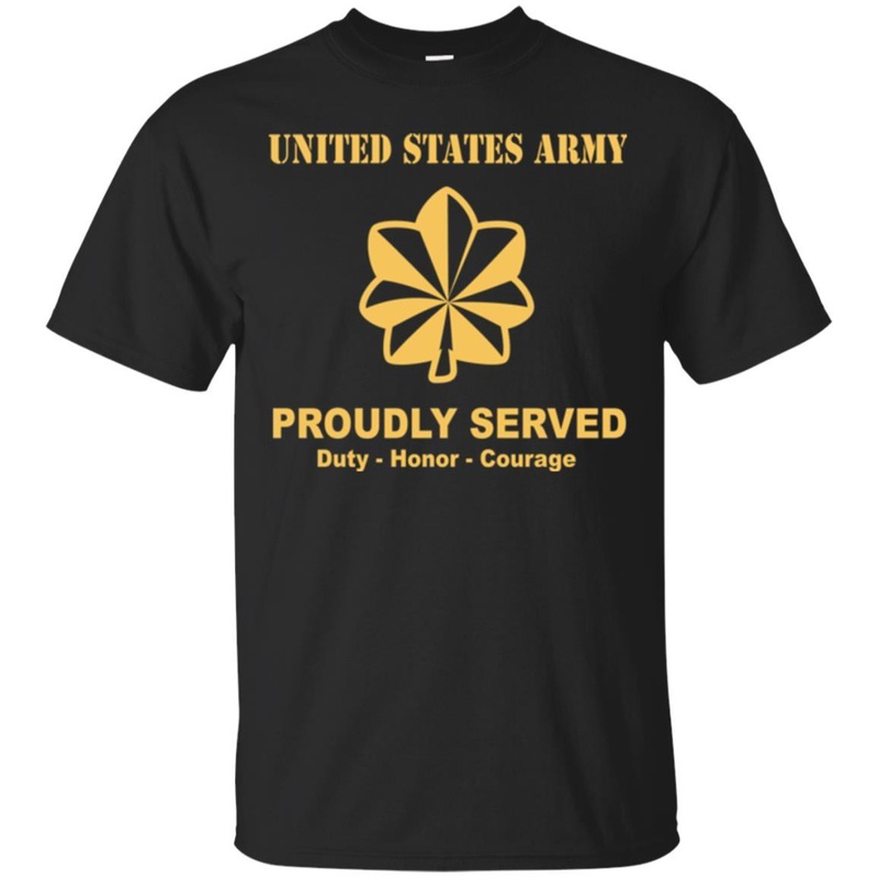 US Army O-4 Major O4 MAJ Field Officer Ranks Men Front Shirt US Army Rank