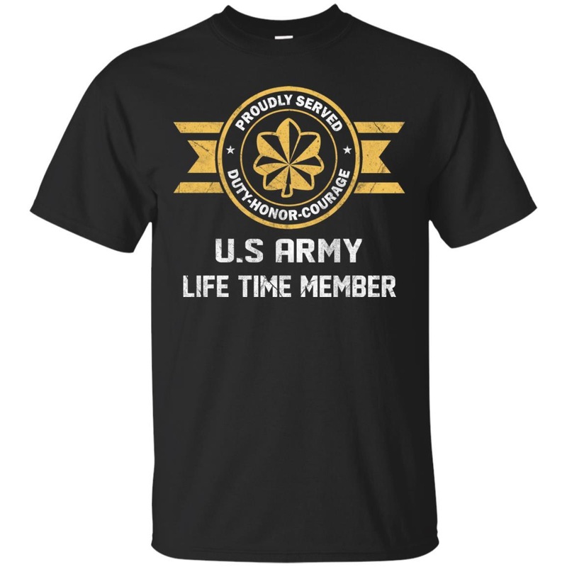Life Time Member – US Army O-4 Major O4 MAJ Field Officer Ranks Men T Shirt On Front
