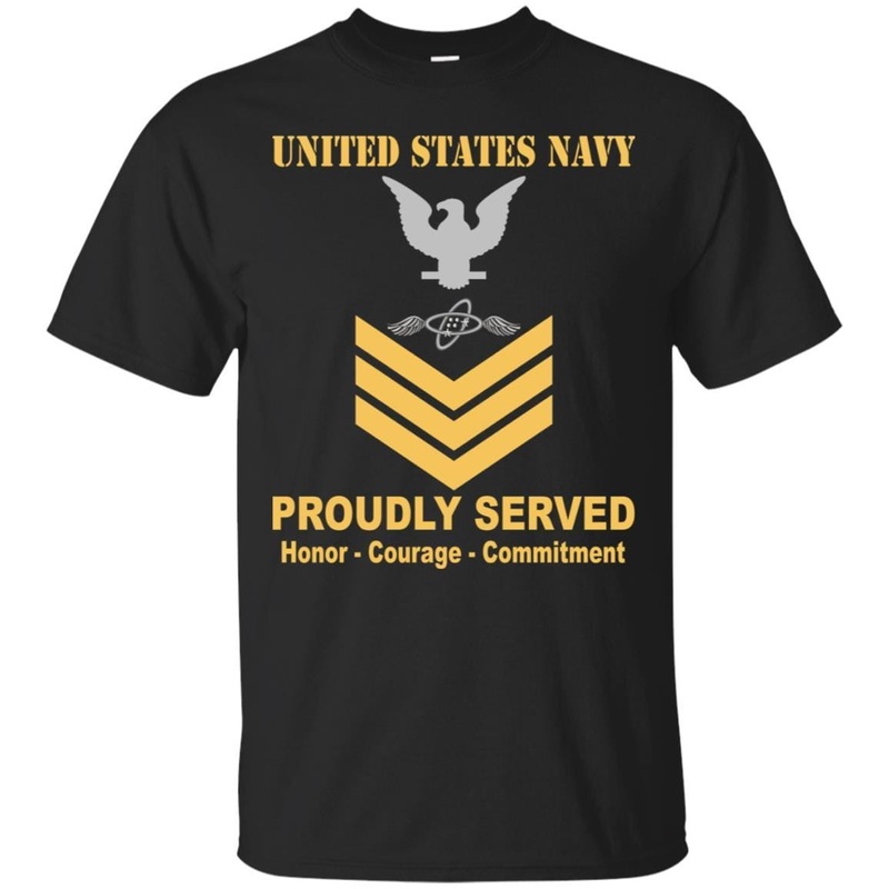Navy Aviation Electronics Technician Navy AT E-6 Rating Badges Proudly Served T-Shirt For Men On Front IJRL6346089533