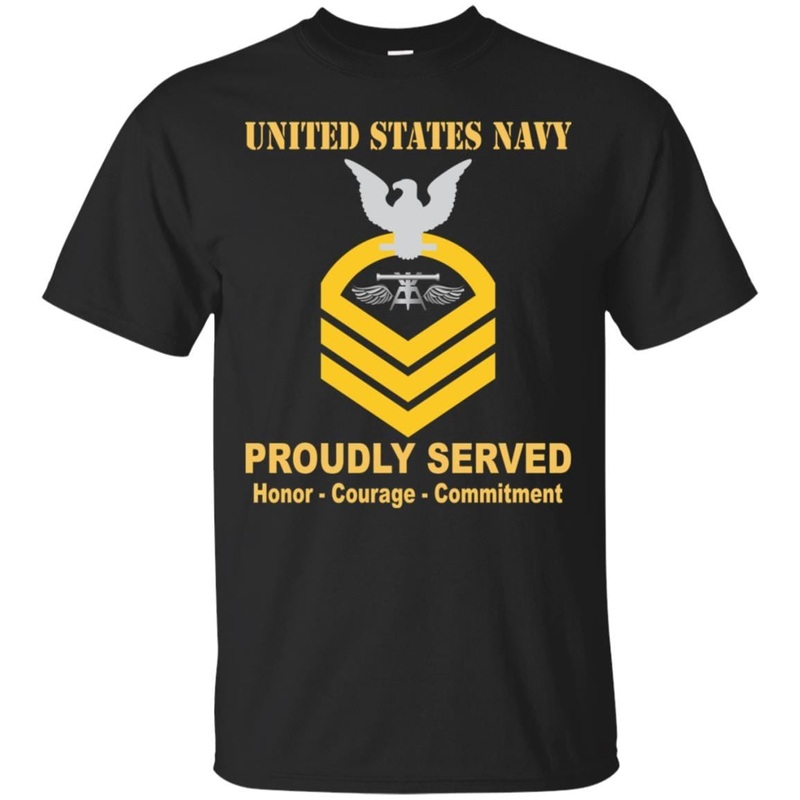 Navy Aviation Fire Control Tech Navy AQ E-7 Rating Badges Proudly Served T-Shirt For Men On Front