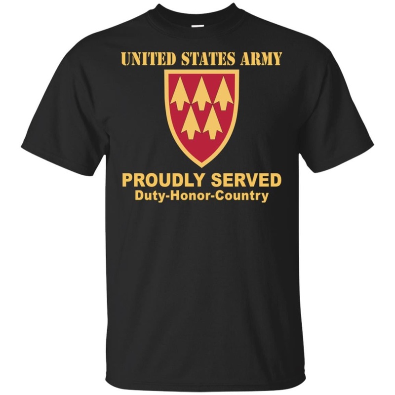 US ARMY 32ND AIR AND MISSILE DEFENSE COMMAND – Proudly Served T-Shirt On Front For Men