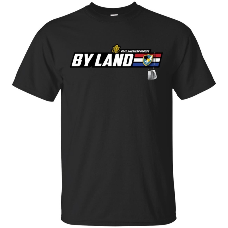 US Army T-Shirt Security Agency Real American Heroes By Land On Front