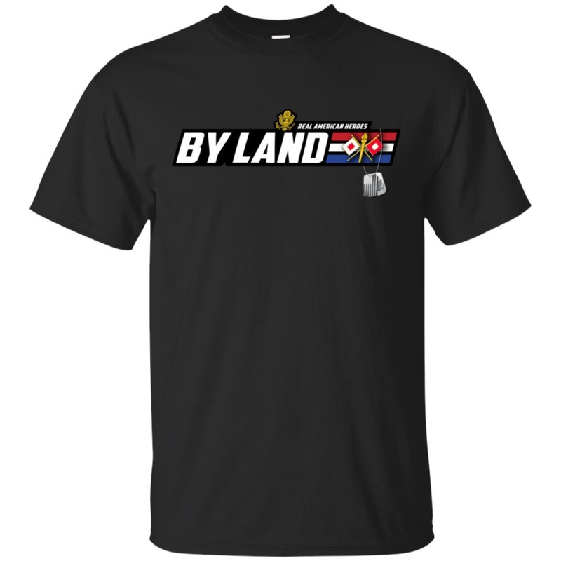 US Army T-Shirt Signal Corps Real American Heroes By Land On Front