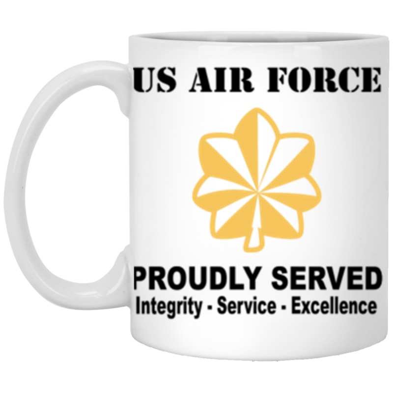 US Air Force O-4 Major Maj O4 Field Officer Ranks Proudly Served Core Values 11 oz. White Mug