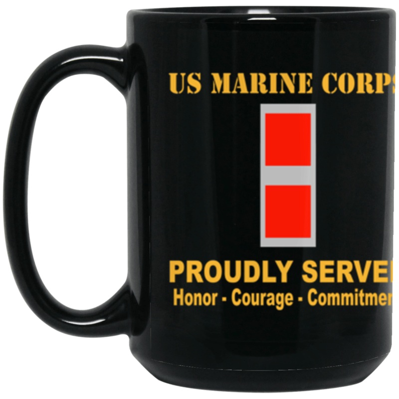 US Marine Corps W-3 Chief Warrant Officer 3 CW3 CW3 Warrant Officer Ranks Proudly Served Core Values 15 oz. Black Mug