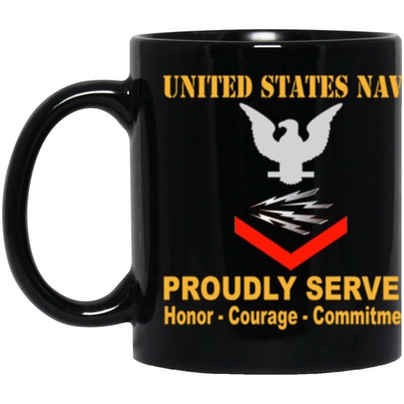 US Navy Radioman Navy RM E-4 11 oz. Black Mug