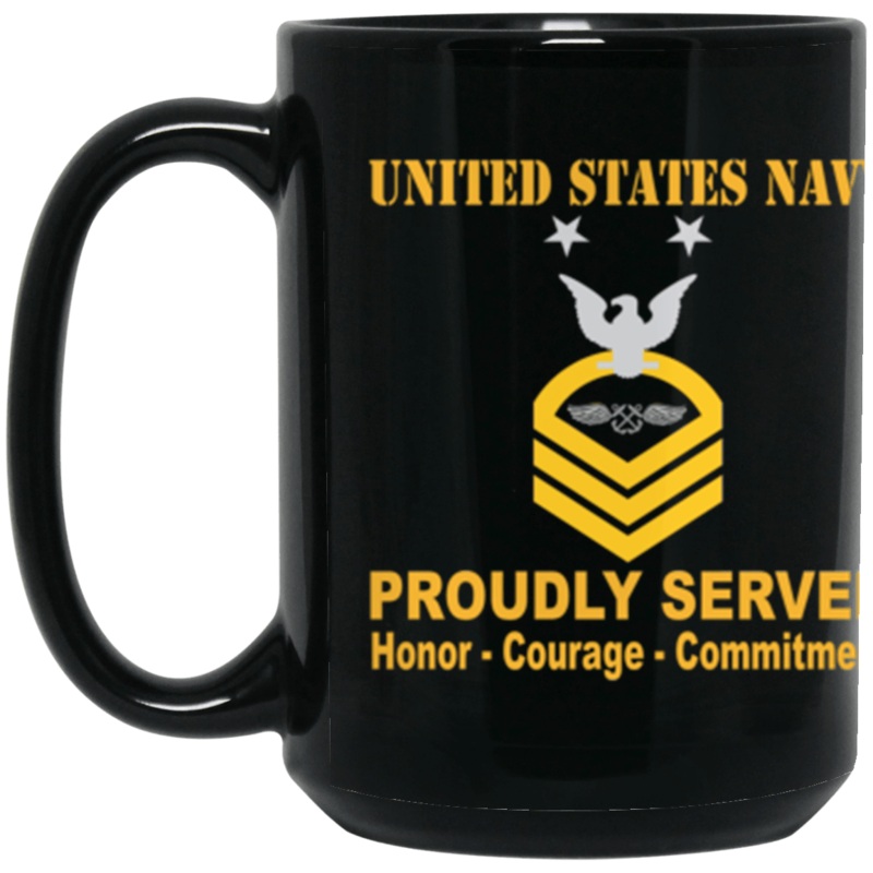 US Navy AB E-9 15 oz. Black Mug