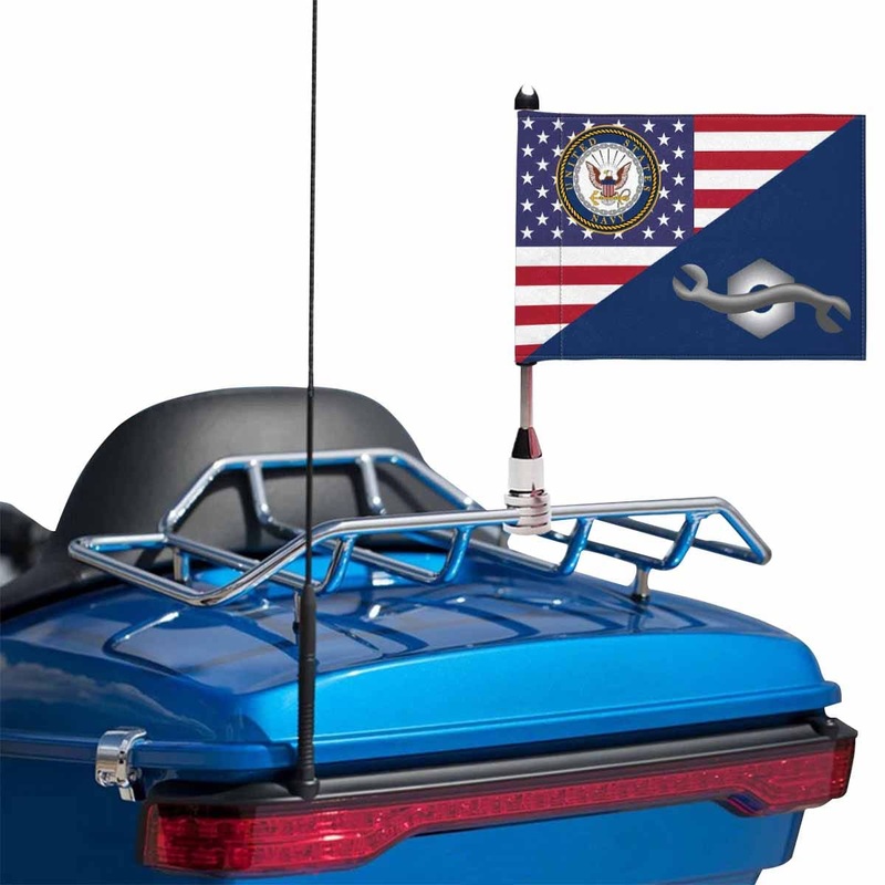 US Navy Construction Mechanic Navy CM Motorcycle Flag 9 x 6 Twin-Side Printing D01