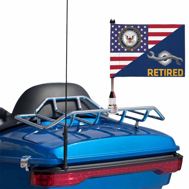 US Navy Construction Mechanic Navy CM Retired Motorcycle Flag 9 x 6 Twin-Side Printing D01