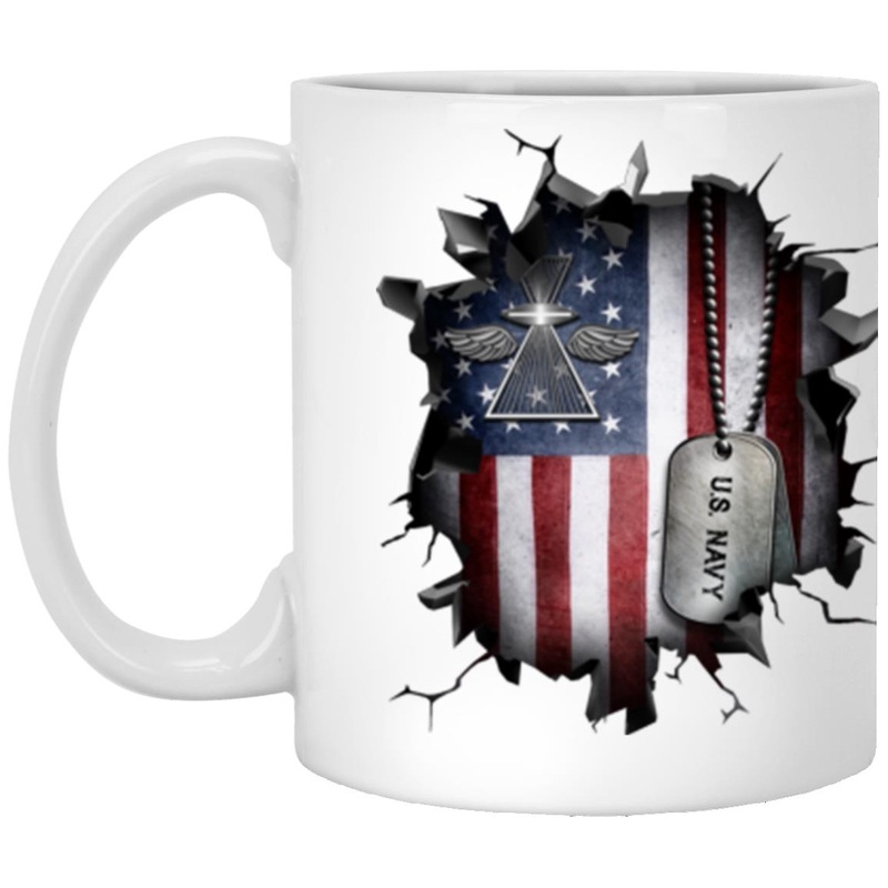 US Navy Photographer_s Mate Navy PH 3D Break Effect 11oz – 15oz White Mug
