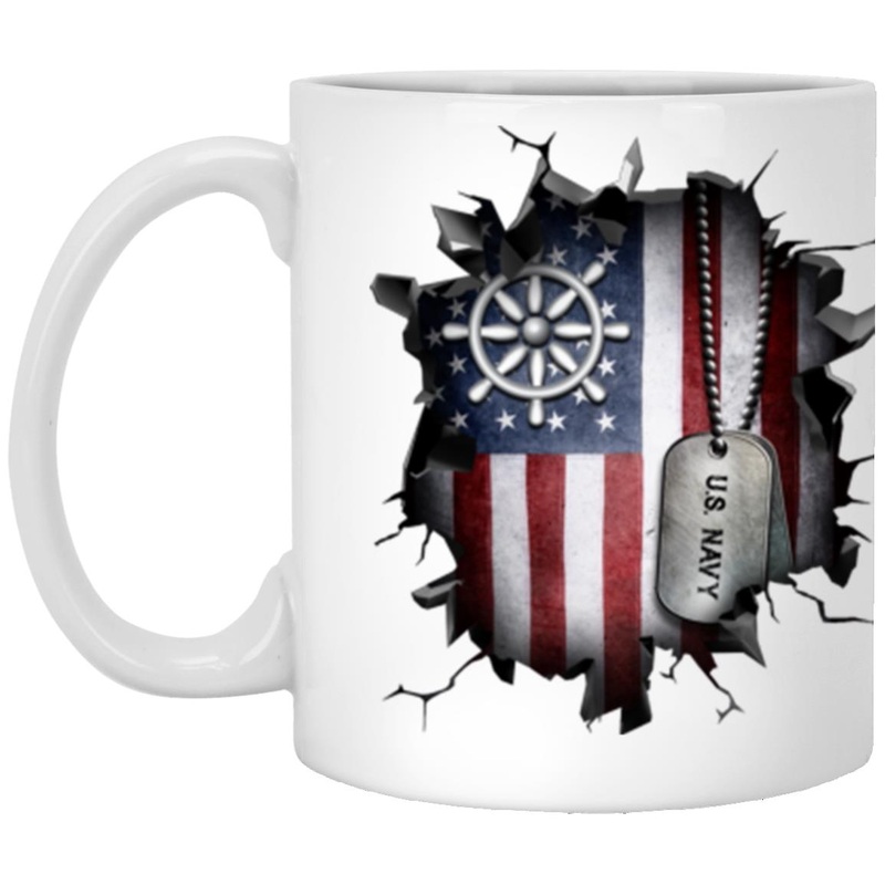 US Navy Quartermaster Navy QM 3D Break Effect 11oz – 15oz White Mug