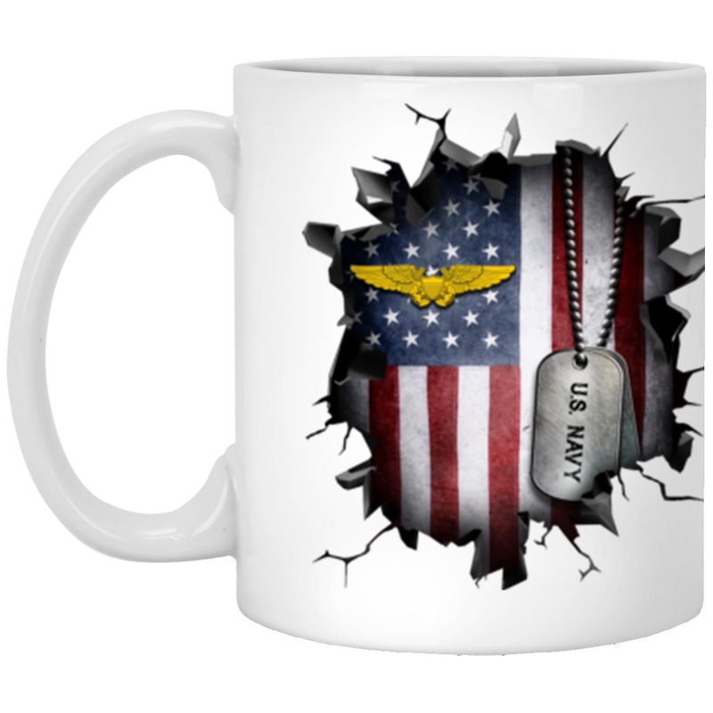 US Navy Naval Flight Officer 3D Break Effect Coffee Mug 11oz – 15oz White Mug