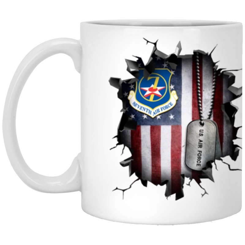 US Air Force Seventh Air Force 3D Break Effect Coffee Mug 11oz – 15oz White Mug