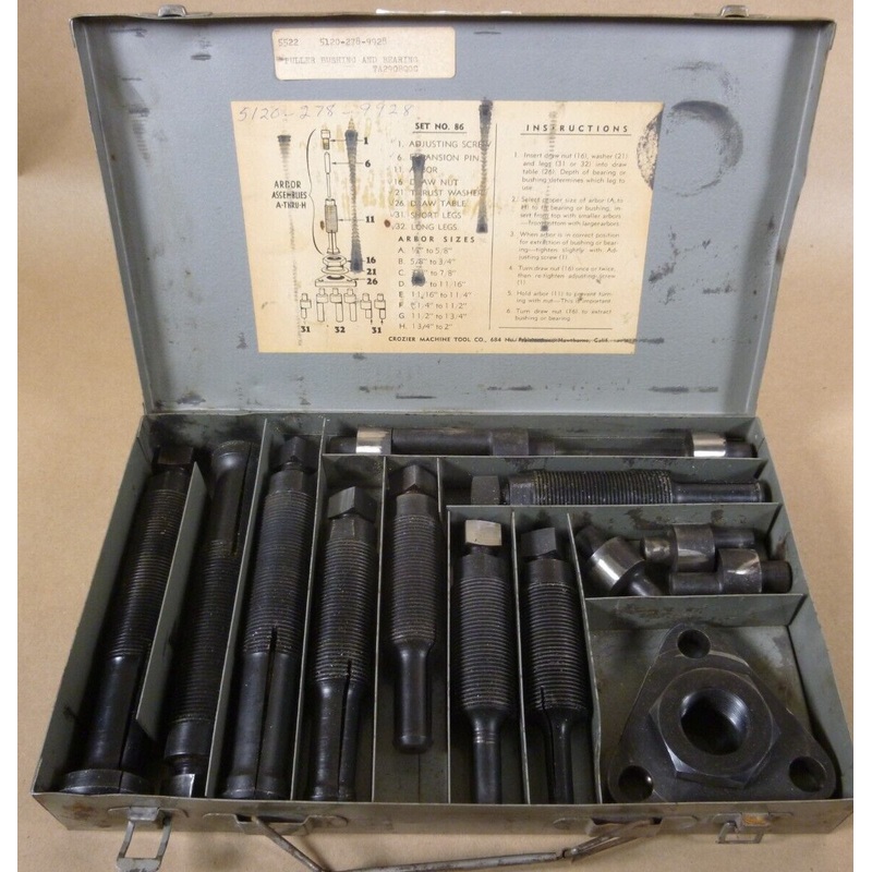 Crozier Machine Tool Bearing Bushing Puller Set #86 , USA