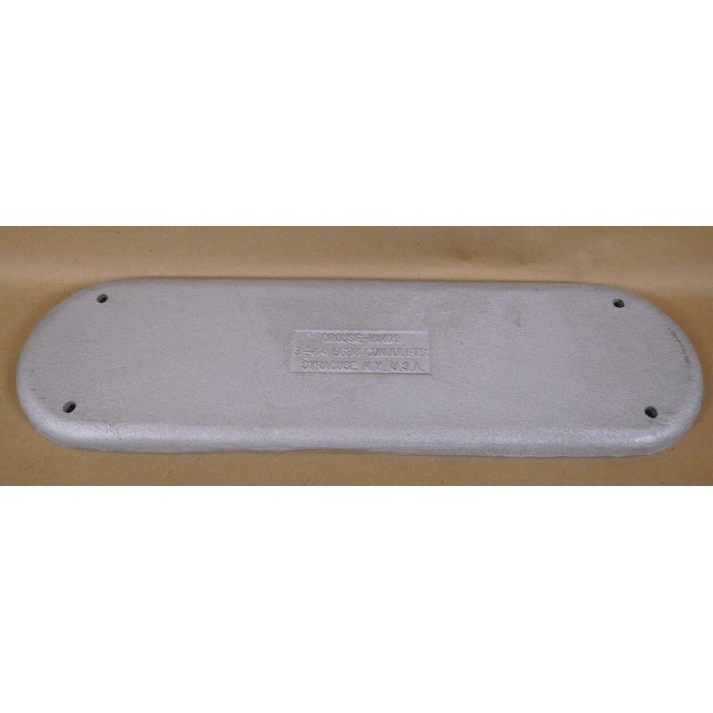 Crouse-Hinds BG98 Cover And Gasket, 3 1/2 Or 4, Iron Alloy For Mogul Conduit