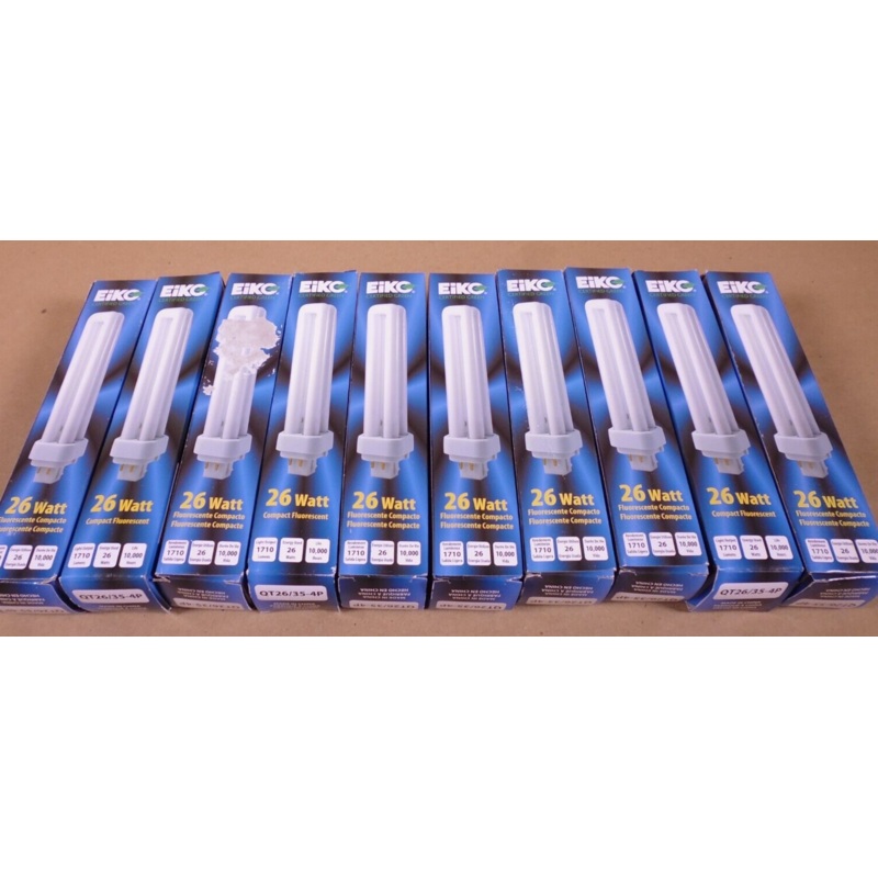(10) NEW EIKO QT26/35-4P 26W G24q-3 3500K Quad-Tube CFL Lamp Light Bulb